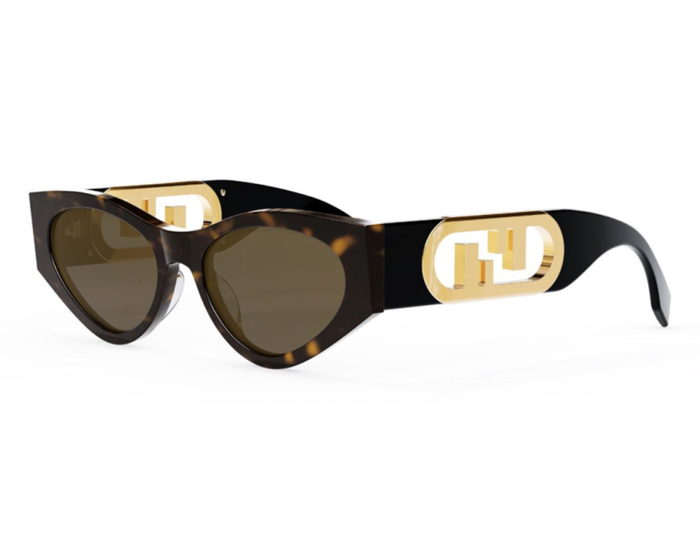 【FENDI】アセテート and gold-tone optical メガネ FENDI | FF Diamonds Acetate Cateye Optical Glasses | BROWN