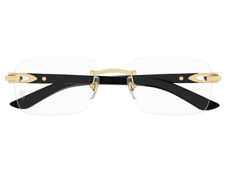 147091-Cartier Eyeglasses Horn and Wood Decor C CT0453O