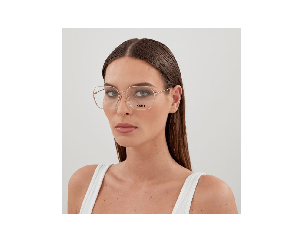 Gafas graduadas Chloe CH0208O Tamano 55 16 Color del marco Oro rosa 1