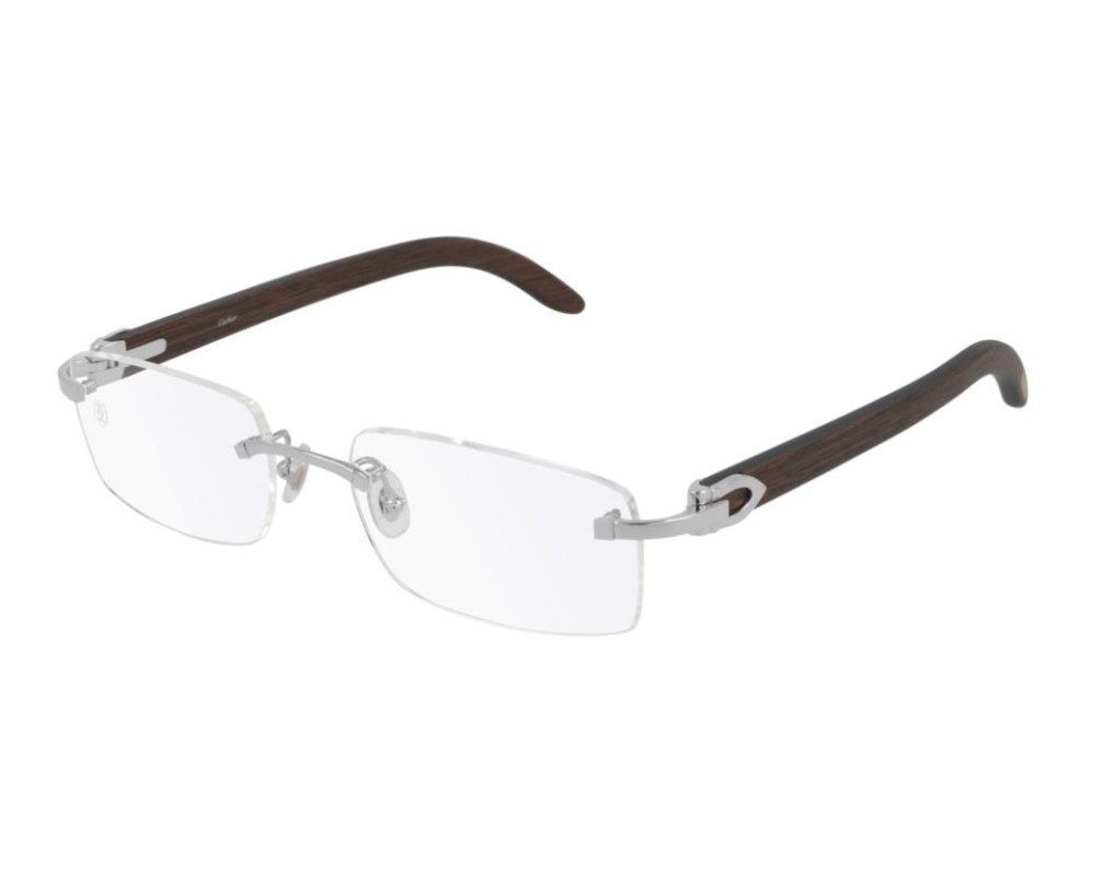 Eyeglasses Cartier Bois Signature C CT0052O Frame color Silver