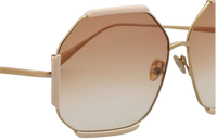 Linda Farrow Margot Hexagon Sunglasses