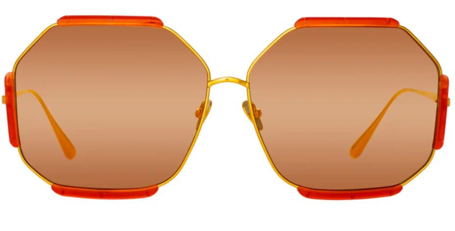 Linda Farrow Margot Hexagon Sunglasses