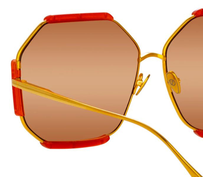 Linda Farrow Margot Hexagon Sunglasses