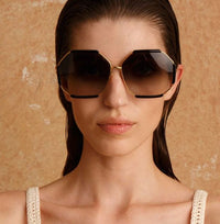 Linda Farrow Margot Hexagon Sunglasses