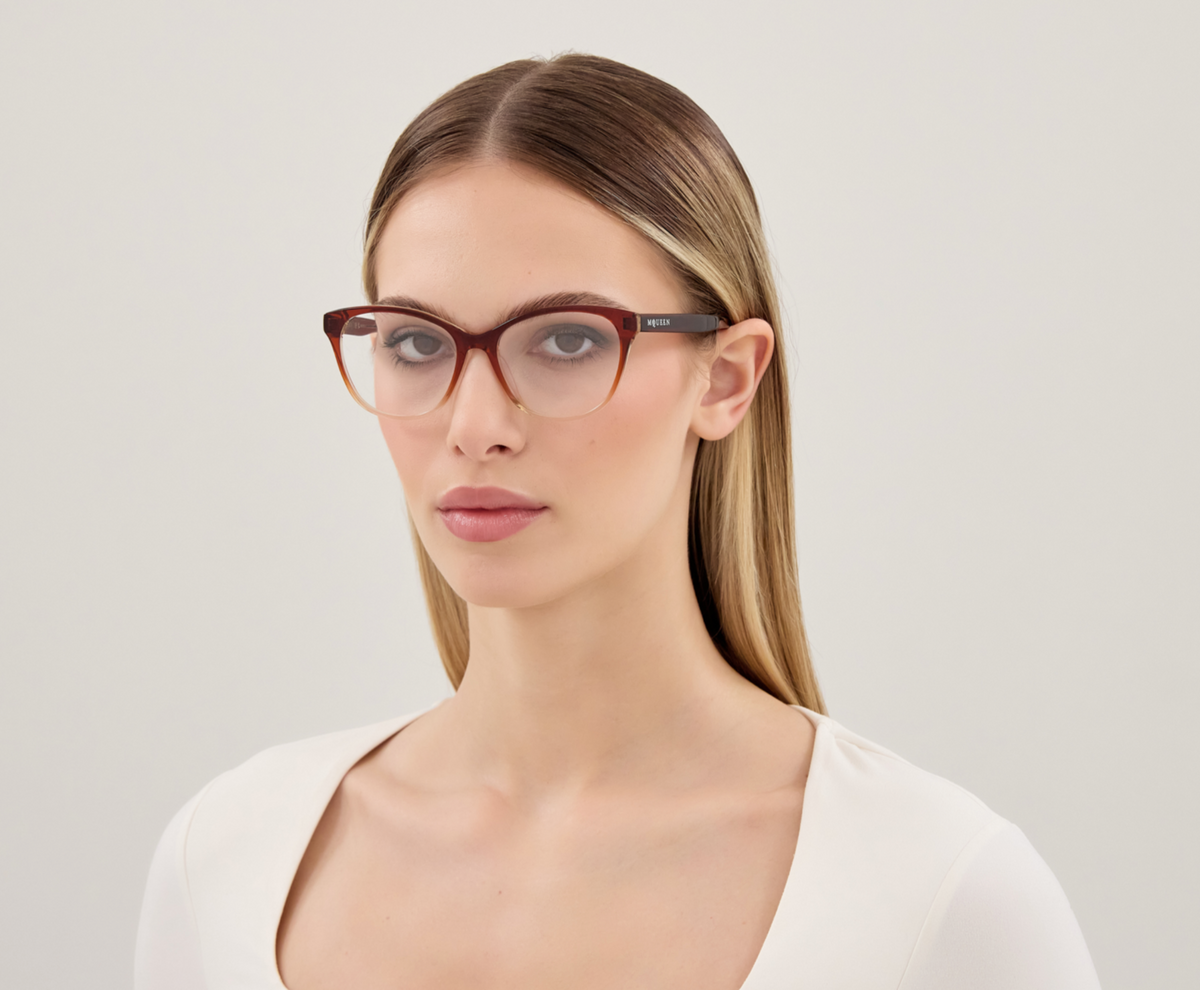 Alexander McQueen Logo Eyeglasses AM0576O